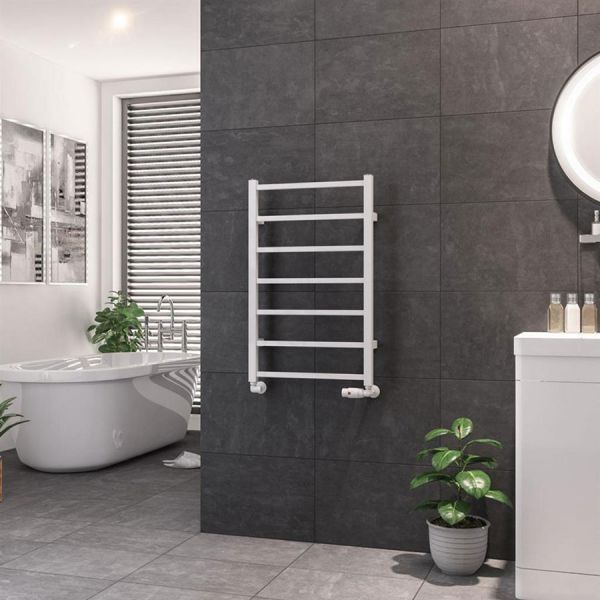 Eastbrook Tuscan Square 800 x 500 Gloss White Towel Rail #2