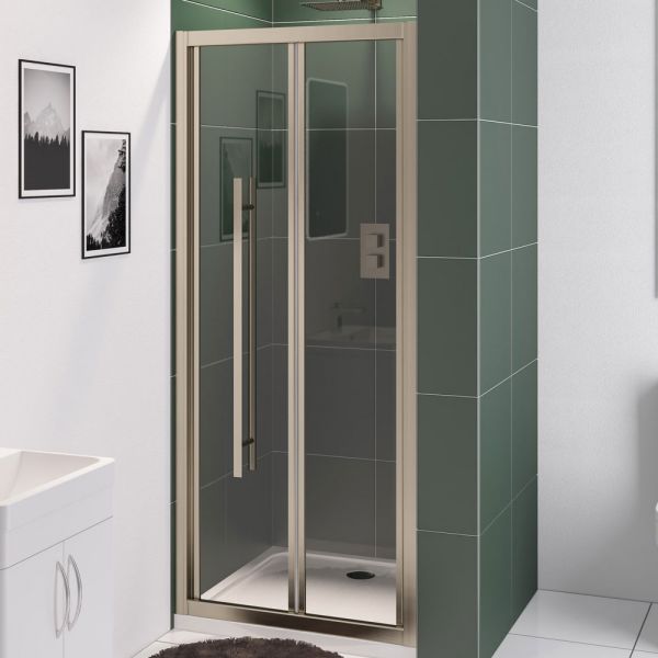 Eastbrook Vantage 2000 Brushed Brass Bifold Shower Door 800mm