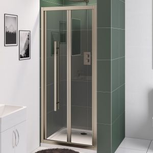 Eastbrook Vantage 2000 Brushed Brass Bifold Shower Door 700mm