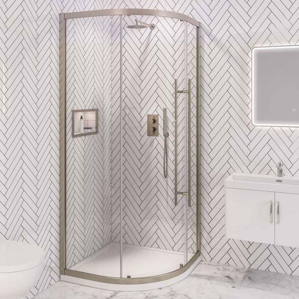 Eastbrook Vantage 2000 Brushed Brass Quadrant Shower Enclosure 800 x 800mm