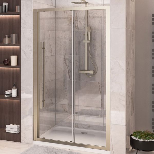 Eastbrook Vantage 2000 Brushed Brass Sliding Shower Door 1400mm #2