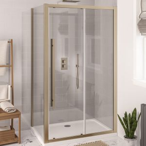 Eastbrook Vantage 2000 Brushed Brass Sliding Shower Door 1600mm