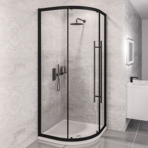 Eastbrook Vantage 2000 Matt Black Quadrant Shower Enclosure 800 x 800mm