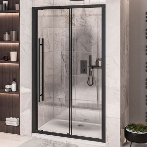 Eastbrook Vantage 2000 Matt Black Sliding Shower Door 1000mm