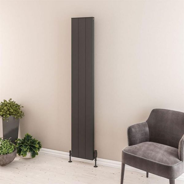 Eastbrook Vesima 1800 x 303 Matt Anthracite Aluminium Designer Radiator #2