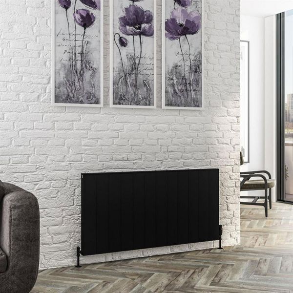 Eastbrook Vesima 600 x 1203 Matt Black Aluminium Designer Radiator #2