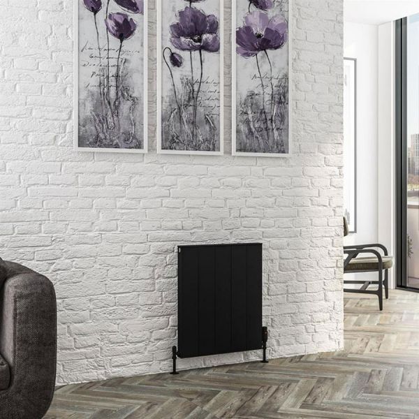 Eastbrook Vesima 600 x 503 Matt Black Aluminium Designer Radiator #2