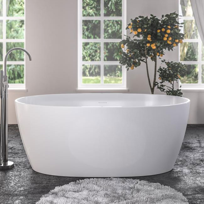 Eastbrook Wandsworth Gloss White Double Ended Freestanding Bath 1500 x  725mm - 33.0003