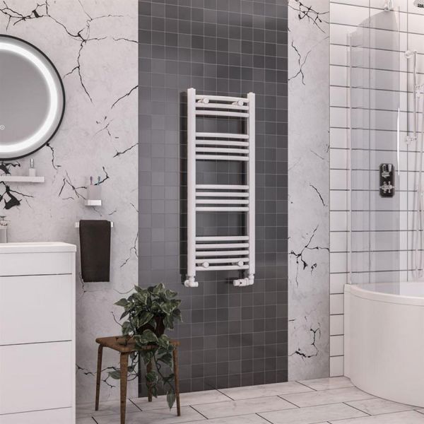 Eastbrook Wendover 1000 x 400 Curved White Towel Rail #2