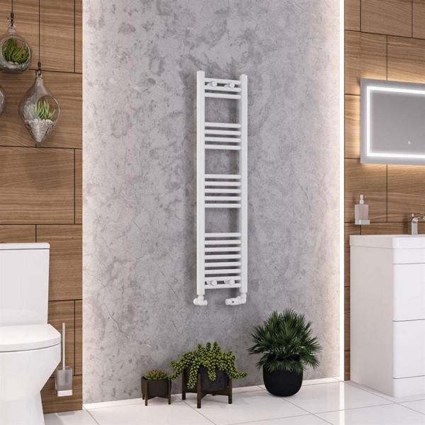 Eastbrook Wendover 1200 x 300 Straight White Gloss Towel Rail #2