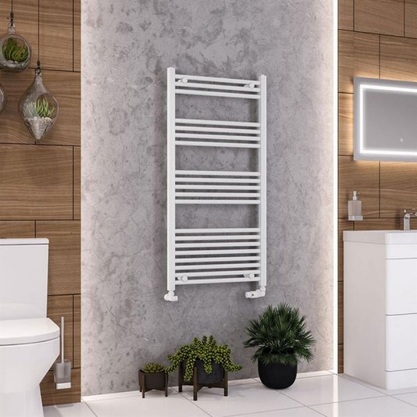 Eastbrook Wendover 1200 x 600 Straight White Gloss Towel Rail #2