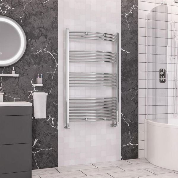 Eastbrook Wendover 1200 x 750 Curved Chrome Towel Rail #2