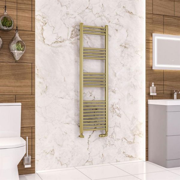 Eastbrook Wendover 1400 x 400 Straight Brushed Brass Towel Rail #2