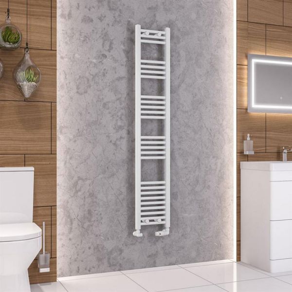 Eastbrook Wendover 1600 x 300 Straight White Gloss Towel Rail #2