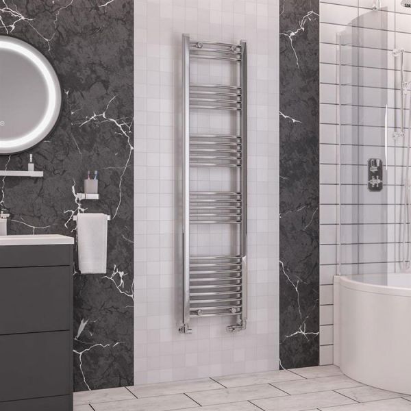 Eastbrook Wendover 1600 x 400 Curved Chrome Towel Rail #2