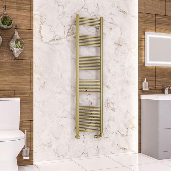 Eastbrook Wendover 1600 x 400 Straight Brushed Brass Towel Rail #2