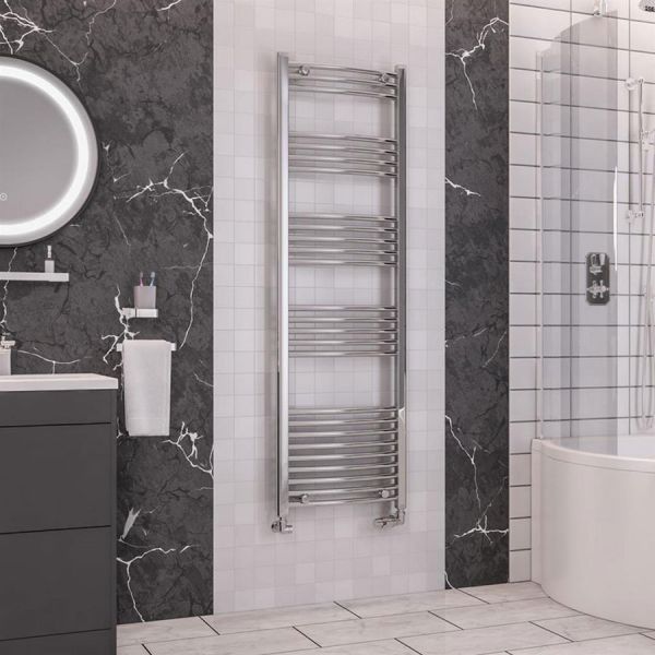 Eastbrook Wendover 1600 x 500 Curved Chrome Towel Rail #2