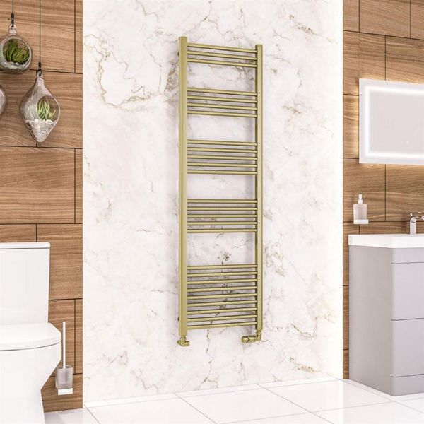 Eastbrook Wendover 1600 x 500 Straight Brushed Brass Towel Rail #2
