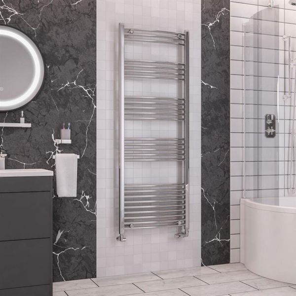 Eastbrook Wendover 1600 x 600 Curved Chrome Towel Rail #2