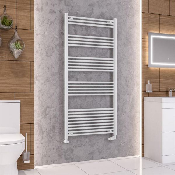 Eastbrook Wendover 1600 x 750 Straight White Gloss Towel Rail #2