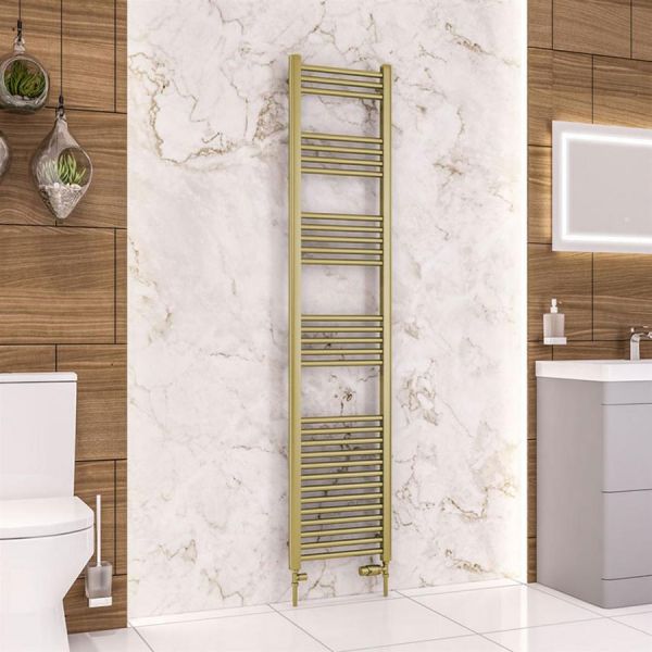 Eastbrook Wendover 1800 x 400 Straight Brushed Brass Towel Rail #2