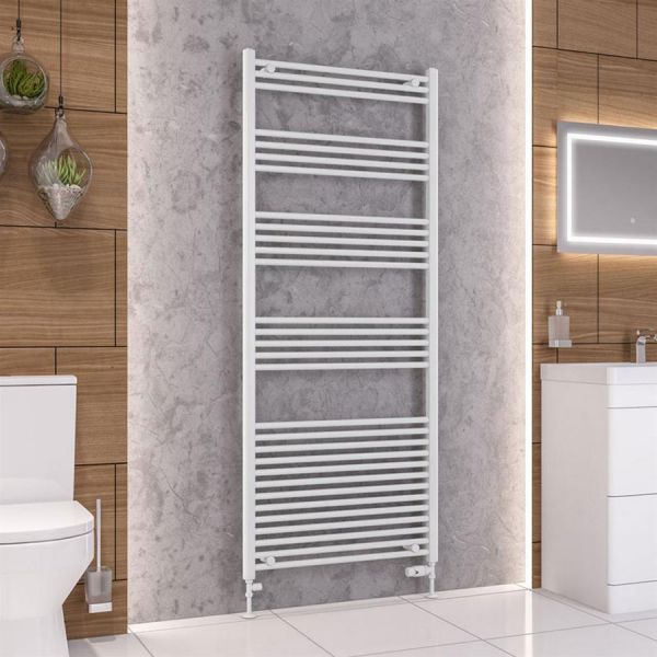 Eastbrook Wendover 1800 x 750 Straight White Gloss Towel Rail #2