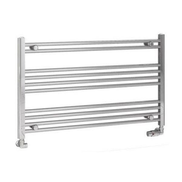 Eastbrook Wendover 600 x 1000mm Wide Horizontal Straight Chrome Towel Rail