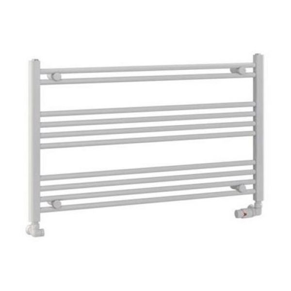 Eastbrook Wendover 600 x 1000mm Wide Horizontal Straight Gloss White Towel Rail