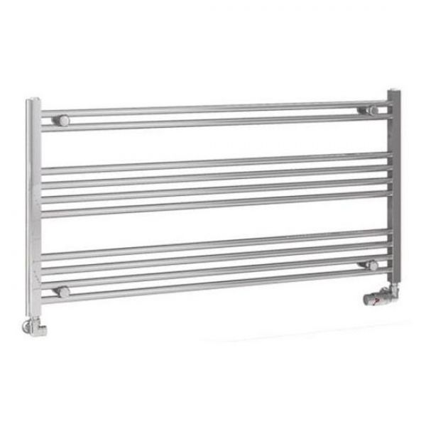 Eastbrook Wendover 600 x 1200mm Wide Horizontal Straight Chrome Towel Rail