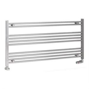 Eastbrook Wendover 600 x 1200mm Wide Horizontal Straight Chrome Towel Rail