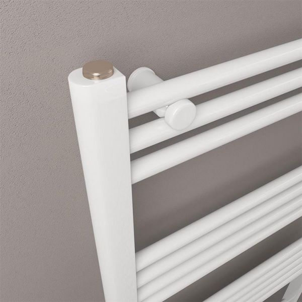 Eastbrook Wendover 600 x 1200mm Wide Horizontal Straight Gloss White Towel Rail #3