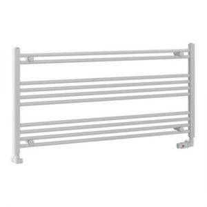 Eastbrook Wendover 600 x 1200mm Wide Horizontal Straight Gloss White Towel Rail