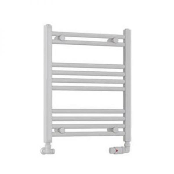 Eastbrook Wendover 600 x 500 Straight White Gloss Towel Rail