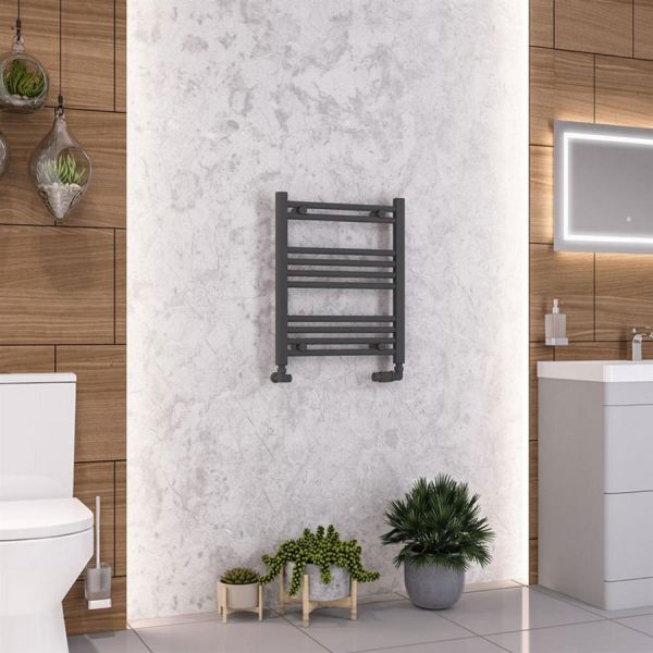 Eastbrook Wendover 600 x 500 Straight Anthracite Towel Rail #2