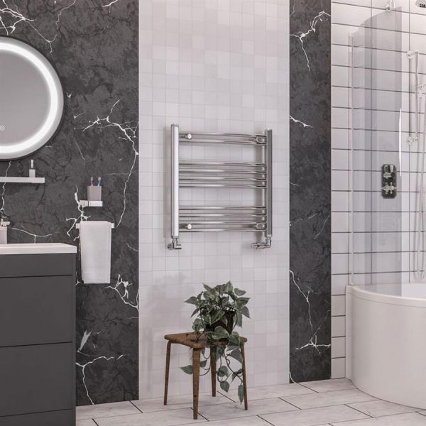 Eastbrook Wendover 600 x 600 Curved Chrome Towel Rail #2