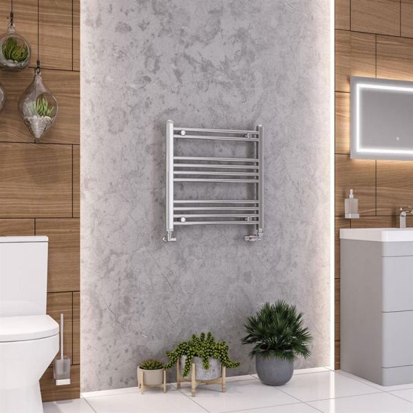 Eastbrook Wendover 600 x 600 Straight Chrome Towel Rail #2