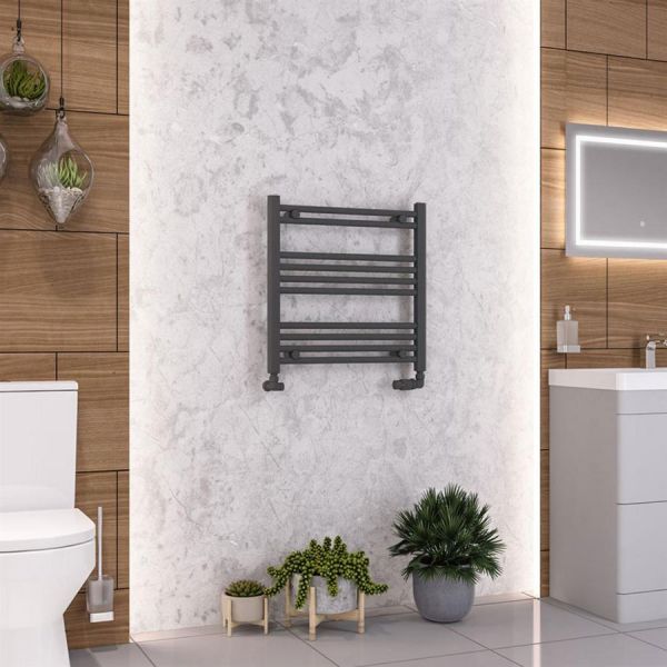 Eastbrook Wendover 600 x 600 Straight Anthracite Towel Rail #2