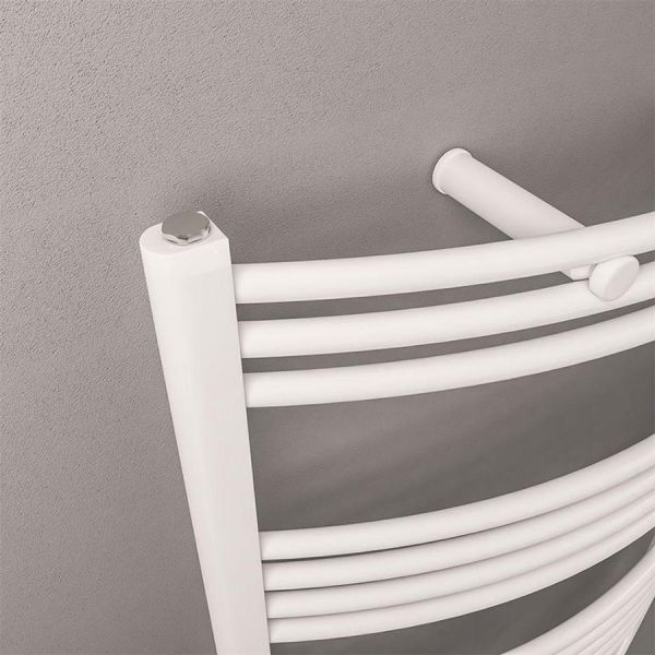 Eastbrook Wendover 600 x 750 Curved White Towel Rail #3