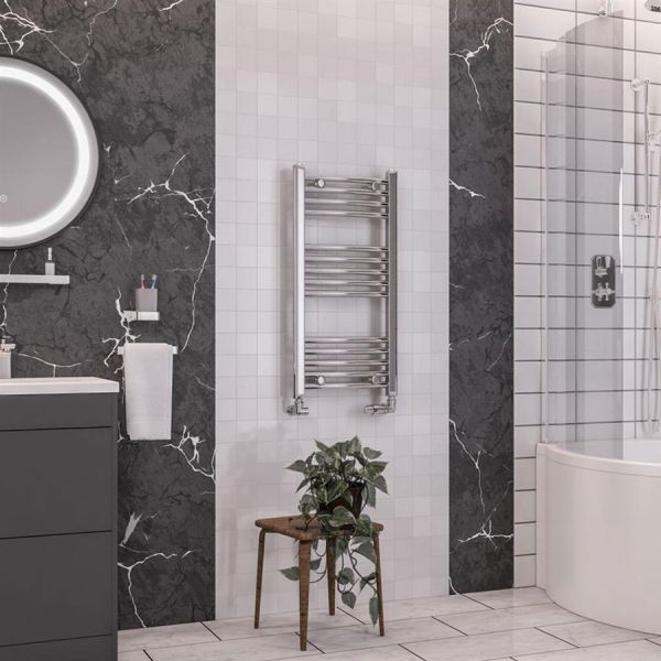 Eastbrook Wendover 800 x 400 Curved Chrome Towel Rail #2