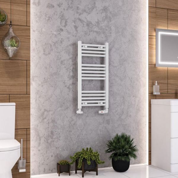 Eastbrook Wendover 800 x 400 Straight White Gloss Towel Rail #2