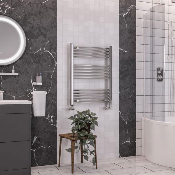 Eastbrook Wendover 800 x 600 Curved Chrome Towel Rail #2