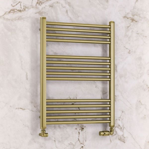 Eastbrook Wendover 800 x 600 Straight Brushed Brass Towel Rail
