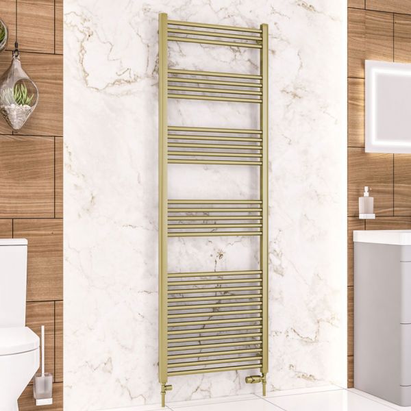 Eastbrook Wendover 1800 x 600 Straight Brushed Brass Towel Rail