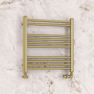 Eastbrook Wendover 600 x 600 Straight Brushed Brass Towel Rail