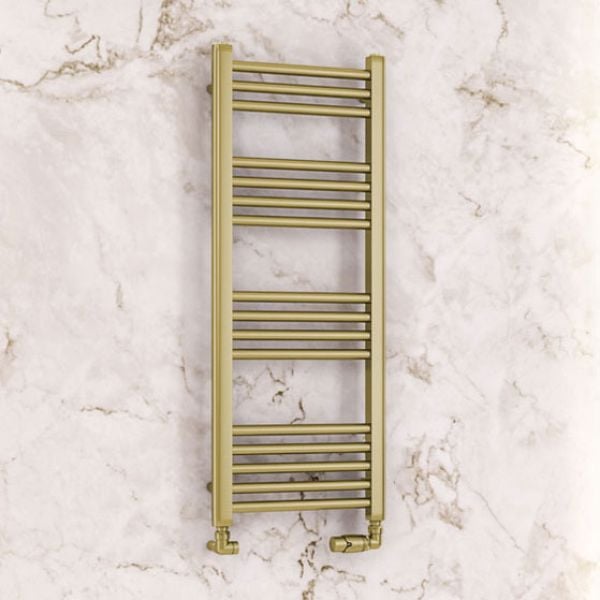 Eastbrook Wendover 1000 x 400 Straight Brushed Brass Towel Rail