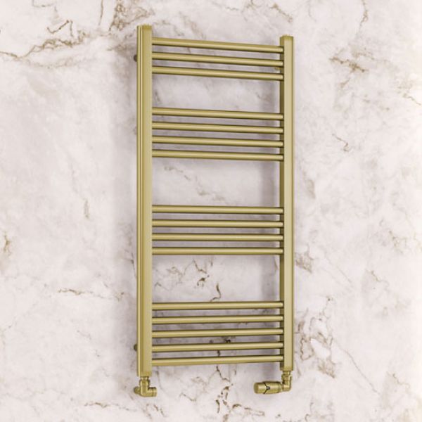 Eastbrook Wendover 1000 x 500 Straight Brushed Brass Towel Rail