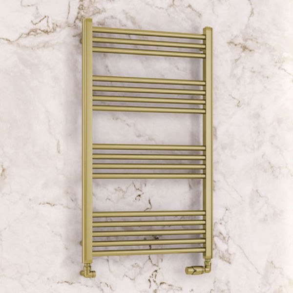 Eastbrook Wendover 1000 x 600 Straight Brushed Brass Towel Rail