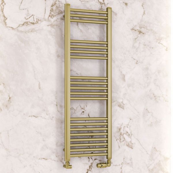 Eastbrook Wendover 1200 x 400 Straight Brushed Brass Towel Rail
