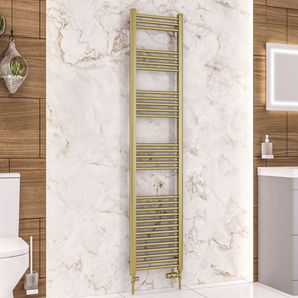 Eastbrook Wendover 1800 x 400 Straight Brushed Brass Towel Rail