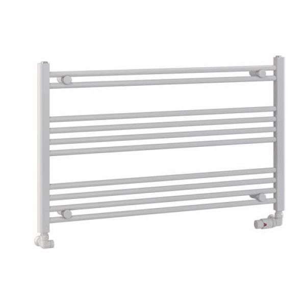 Eastbrook Wendover 600 x 1000mm Wide Horizontal Straight Gloss White Towel Rail